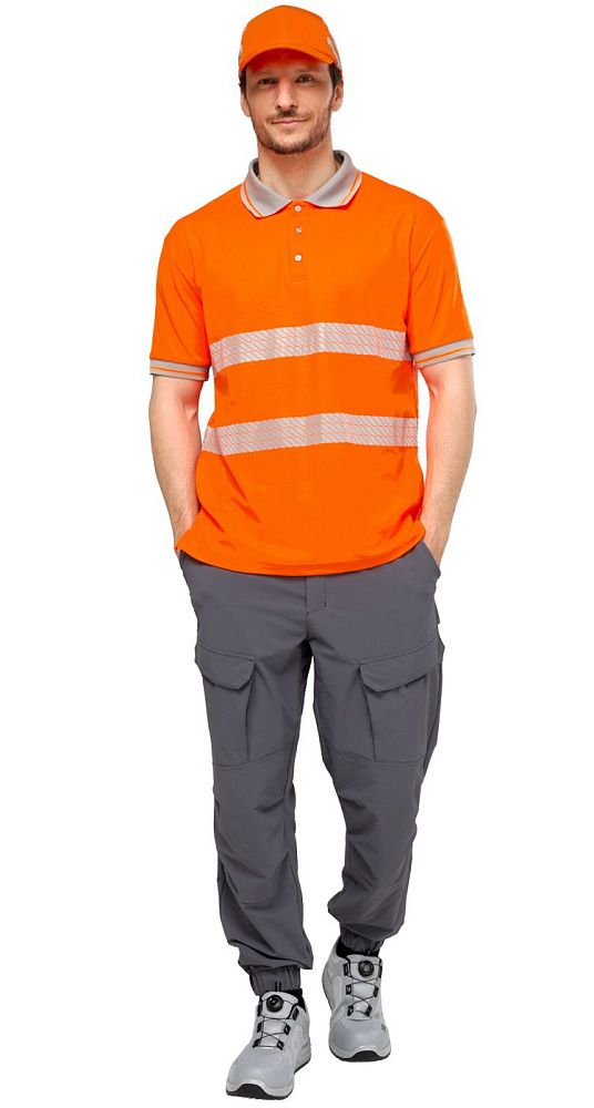 Футболка-поло сигнальная Фликер фл.-оранжевая